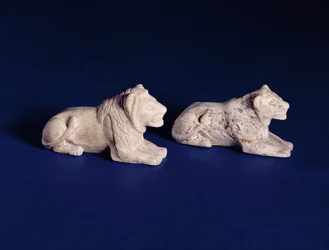 Figurki do gier z lwem, z grobowca 1560, Abydos, ok. 2920-2770 pne